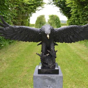 Groot bronzen sculptuur van een arend / adelaar