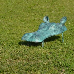 Bronzen nijlpaard fontein