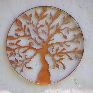 Wanddecoratie levensboom roest