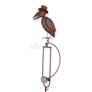 Ja-knikker getooid met slanke raaf